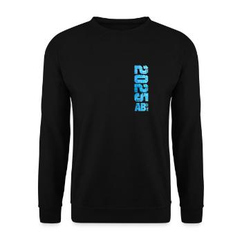 ABI 2025 Abitur Abschluss Lustiges Abiturienten - Unisex Pullover - Schwarz - Vorne - Alina (178cm) & Michal (187cm)