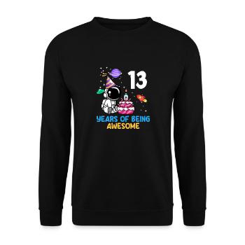 13 ans d’anniversaire d’astronaute - Sweat-shirt Unisexe - noir - Devant - Alina (178cm) & Michal (187cm)
