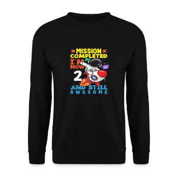 Mission Completed I'm 2 Now - Unisex Sweatshirt - black - Front - Alina (178cm) & Michal (187cm)