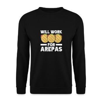 Venezuelan Arepas - Unisex Sweatshirt - black - Front - Alina (178cm) & Michal (187cm)