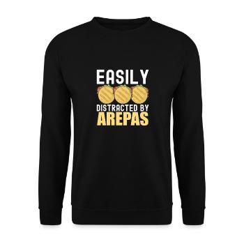 Venezolanische Arepas - Unisex Pullover - Schwarz - Vorne - Alina (178cm) & Michal (187cm)