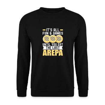 Venezuelan Arepas - Unisex Sweatshirt - black - Front - Alina (178cm) & Michal (187cm)