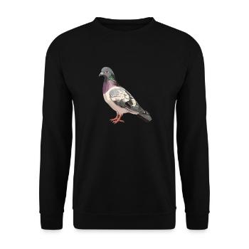 Tauben Taube - Unisex Pullover - Schwarz - Vorne - Alina (178cm) & Michal (187cm)