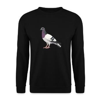 Tauben Taube - Unisex Pullover - Schwarz - Vorne - Alina (178cm) & Michal (187cm)