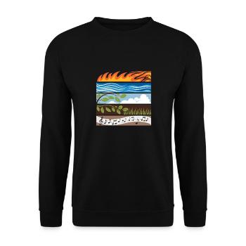 Feu, Eau, Terre, Air, Musique, Éléments - Sweat-shirt Unisexe - noir - Devant - Alina (178cm) & Michal (187cm)