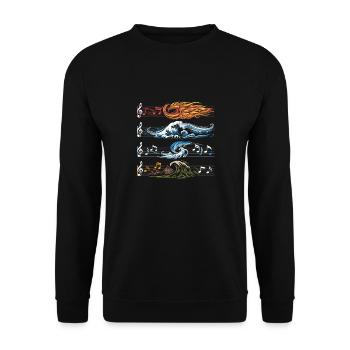 Feu, Eau, Terre, Air, Musique, Éléments - Sweat-shirt Unisexe - noir - Devant - Alina (178cm) & Michal (187cm)