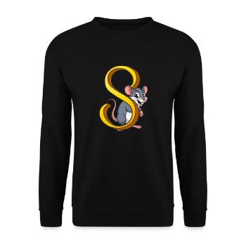 LETTER S - Unisex Sweatshirt - black - Front - Alina (178cm) & Michal (187cm)