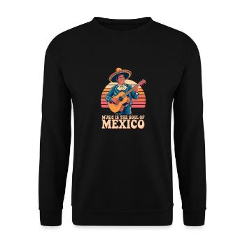 Music Is The Soul Of Mexico Vintage Guitar - Unisex Sweatshirt - black - Front - Alina (178cm) & Michal (187cm)