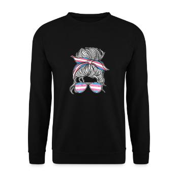 Transgender Trans LGBT Pride - Unisex Pullover - Schwarz - Vorne - Alina (178cm) & Michal (187cm)