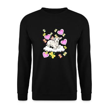 Spring Sheep Sheep Lamb Cloud Kids Child Baby - Unisex Sweatshirt - black - Front - Alina (178cm) & Michal (187cm)