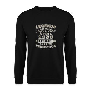 April 1950 Birthday April 1950 April 1950 - Unisex Sweatshirt - black - Front - Alina (178cm) & Michal (187cm)