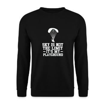 Le ciel n’est pas la limite, c’est mon terrain de jeu - Sweat-shirt Unisexe - noir - Devant - Alina (178cm) & Michal (187cm)