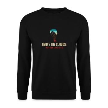 Above The Clouds Paramotor Enthusiast - Unisex Sweatshirt - black - Front - Alina (178cm) & Michal (187cm)