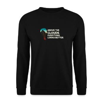 Above The Clouds Paramotor Enthusiast - Unisex Sweatshirt - black - Front - Alina (178cm) & Michal (187cm)
