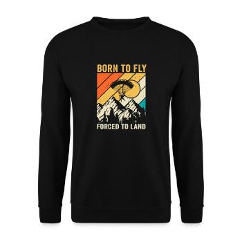 Born To Fly Forcé D’atterrir Paramoteur - Sweat-shirt Unisexe - noir - Devant - Alina (178cm) & Michal (187cm)