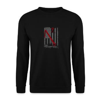 Fierté de l’opérateur de grue drapeau américain - Sweat-shirt Unisexe - noir - Devant - Alina (178cm) & Michal (187cm)