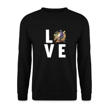 Tauben Taube - Unisex Pullover - Schwarz - Vorne - Alina (178cm) & Michal (187cm)