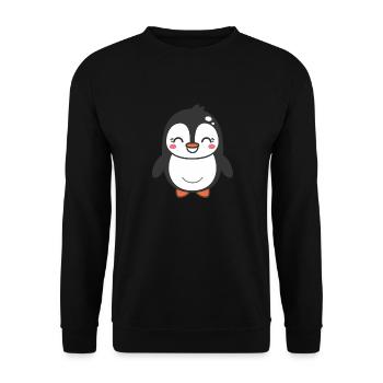 penguin - Unisex Sweatshirt - black - Front - Alina (178cm) & Michal (187cm)