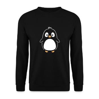 penguin - Unisex Sweatshirt - black - Front - Alina (178cm) & Michal (187cm)