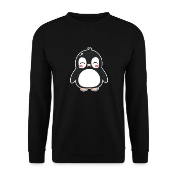 penguin - Unisex Sweatshirt - black - Front - Alina (178cm) & Michal (187cm)