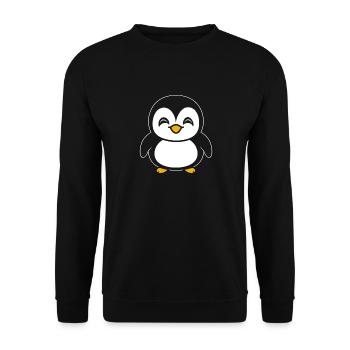 penguin - Unisex Sweatshirt - black - Front - Alina (178cm) & Michal (187cm)