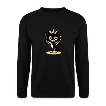 Charming black cat with radiant - Unisex Sweatshirt - black - Front - Alina (178cm) & Michal (187cm)