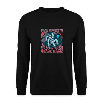 Langsam Und Beständig Gewinnt Das Weltraumrennen - Unisex Pullover - Schwarz - Vorne - Alina (178cm) & Michal (187cm)