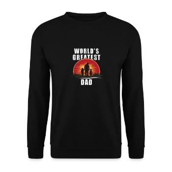World's Greatest Dad silhouette with kids in the - Unisex Sweatshirt - black - Front - Alina (178cm) & Michal (187cm)