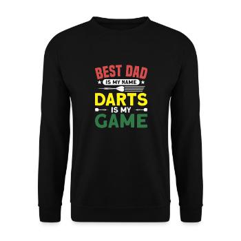 Dart Dartspieler Dartspiel Herren - Unisex Pullover - Schwarz - Vorne - Alina (178cm) & Michal (187cm)