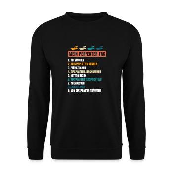 Trockenbau Trockenbauer Trockenbaumonteur Geschenk - Unisex Pullover - Schwarz - Vorne - Alina (178cm) & Michal (187cm)