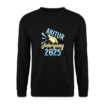 ABITUR JAHRGANG 2025 Abiturienten Lustiges - Unisex Pullover - Schwarz - Vorne - Alina (178cm) & Michal (187cm)
