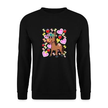 Retro Donkey Kids Child Vintage - Unisex Sweatshirt - black - Front - Alina (178cm) & Michal (187cm)