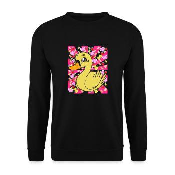 Duck Ducks Kids Child Baby Retro - Unisex Sweatshirt - black - Front - Alina (178cm) & Michal (187cm)
