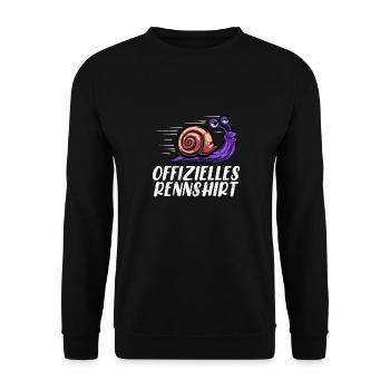 Läufer OFFIZIELLES RENNSHIRT Laufen Lustiges - Unisex Pullover - Schwarz - Vorne - Alina (178cm) & Michal (187cm)