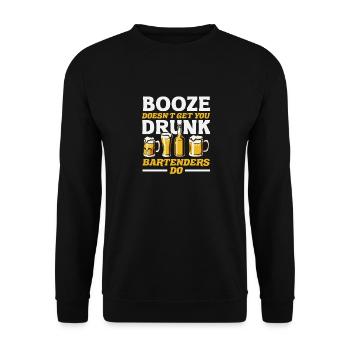 L’alcool ne vous rend pas ivres les barmans - Sweat-shirt Unisexe - noir - Devant - Alina (178cm) & Michal (187cm)