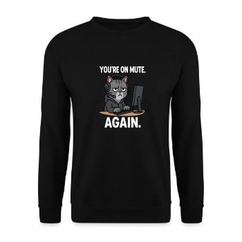 Chat de bureau à domicile - Sweat-shirt Unisexe - noir - Devant - Alina (178cm) & Michal (187cm)