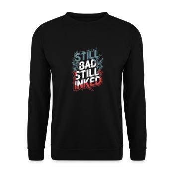 Seniors with tattoos proudly aging, - Unisex Sweatshirt - black - Front - Alina (178cm) & Michal (187cm)