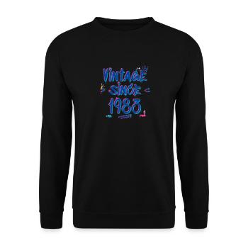Vintage Since 1983 Graffiti Glitch 42ème Anniversaire - Sweat-shirt Unisexe - noir - Devant - Alina (178cm) & Michal (187cm)