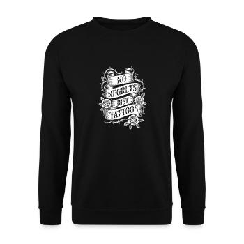 Seniors with tattoos proudly aging, - Unisex Sweatshirt - black - Front - Alina (178cm) & Michal (187cm)