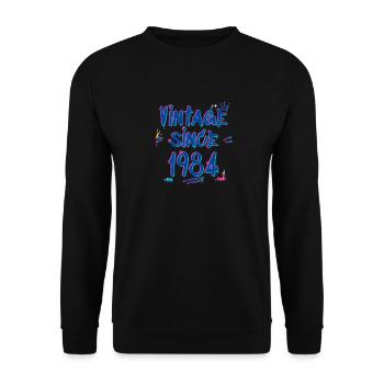 Vintage Since 1984 Hip-Hop Graffiti Glitch 41st - Sweat-shirt Unisexe - noir - Devant - Alina (178cm) & Michal (187cm)