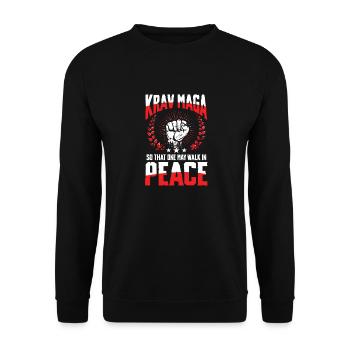 Krav Maga : Pour Que L’on Puisse Marcher En Paix - Sweat-shirt Unisexe - noir - Devant - Alina (178cm) & Michal (187cm)
