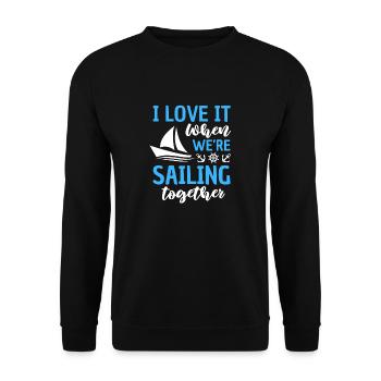 Drôle de voile Dicton Voile - Sweat-shirt Unisexe - noir - Devant - Alina (178cm) & Michal (187cm)