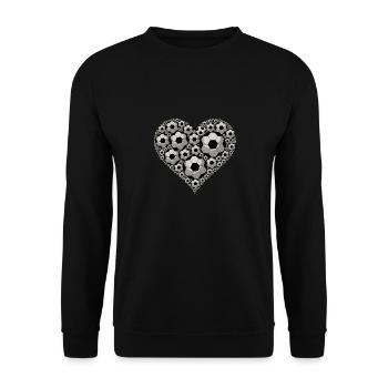 Fußball Herz Fußballteam Liebe Fußball - Unisex Pullover - Schwarz - Vorne - Alina (178cm) & Michal (187cm)