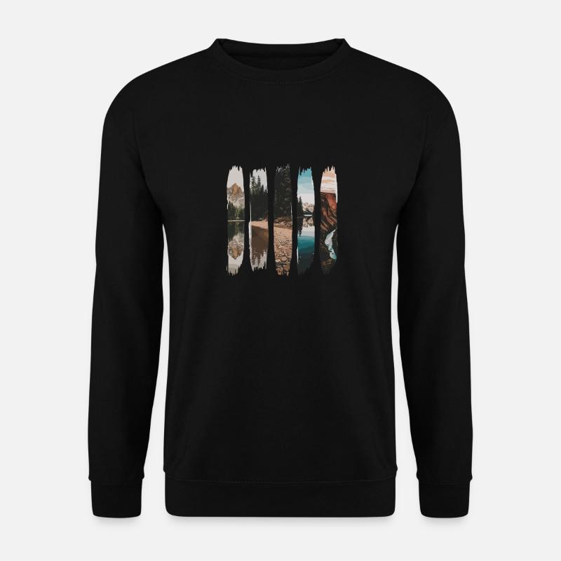 Natur Liebhaber Malerei Landschaften Abenteuer - Unisex Pullover - Schwarz