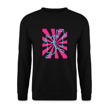 Retro Katzen Vintage - Unisex Pullover - Schwarz - Vorne - Alina (178cm) & Michal (187cm)
