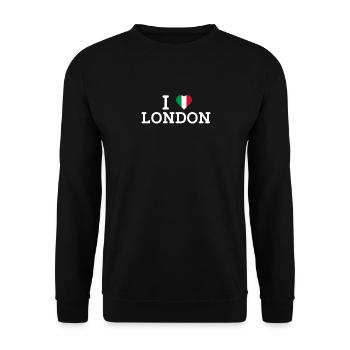 I love London Cool Wrong Flag Italien Liebhaber Herz - Unisex Pullover - Schwarz - Vorne - Alina (178cm) & Michal (187cm)