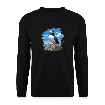 Papageientaucher - Unisex Pullover - Schwarz - Vorne - Alina (178cm) & Michal (187cm)