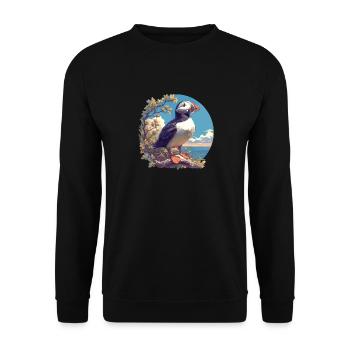Papageientaucher - Unisex Pullover - Schwarz - Vorne - Alina (178cm) & Michal (187cm)