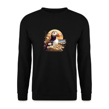 Papageientaucher - Unisex Pullover - Schwarz - Vorne - Alina (178cm) & Michal (187cm)