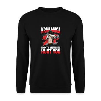 Déclaration du combattant de Krav Maga Je ne suis pas une arme - Sweat-shirt Unisexe - noir - Devant - Alina (178cm) & Michal (187cm)